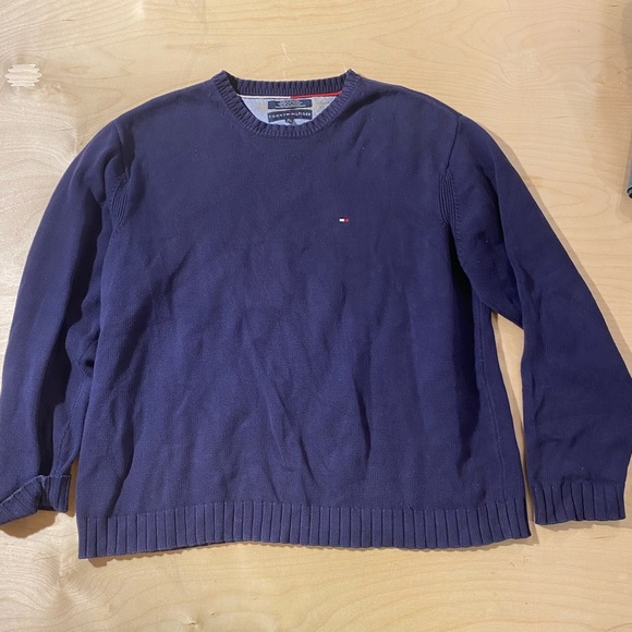 Tommy Hilfiger Men's Dark Blue Crewneck Sweater XL (GF) - Picture 2 of 9
